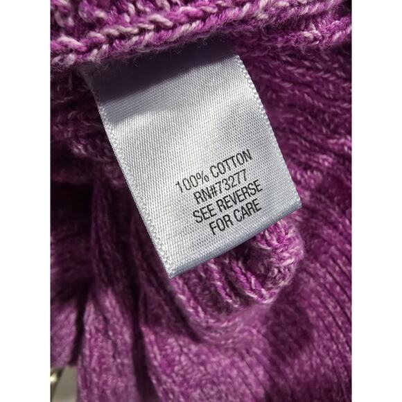Croft & Barrow Purple Textured Cable V-Neck Sweater - Large - Picture 10 of 10
